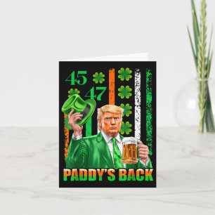 Funny Trump Paddys Back 45 47 St Patricks Day Usa  Card