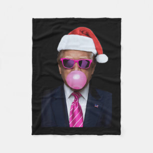 Funny Trump Pink Bubble Gum Christmas Xmas Fleece Blanket
