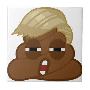 Funny trump poop emoji ceramic tile