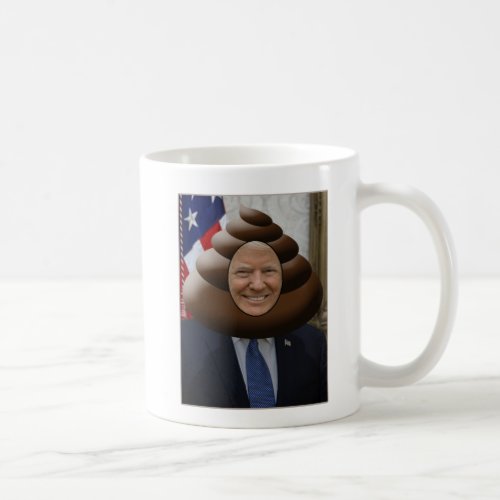 Funny Trump Poop Emoji Head Coffee Mug