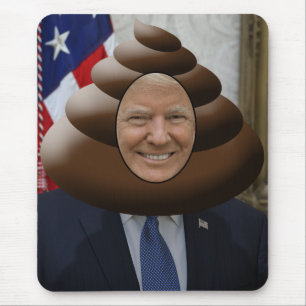 Funny Trump Poop Emoji Head Mouse Pad