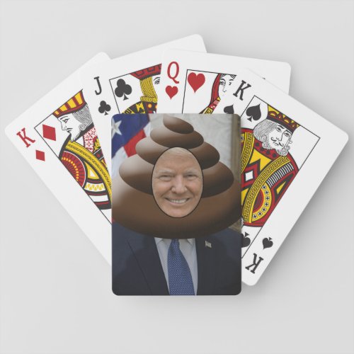 Funny Trump Poop Emoji Head Poker Cards