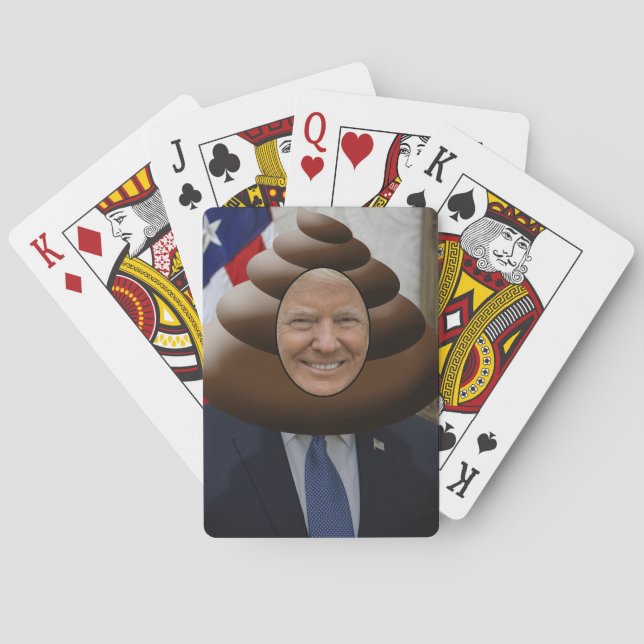 Funny Trump Poop Emoji Head Poker Cards (Back)