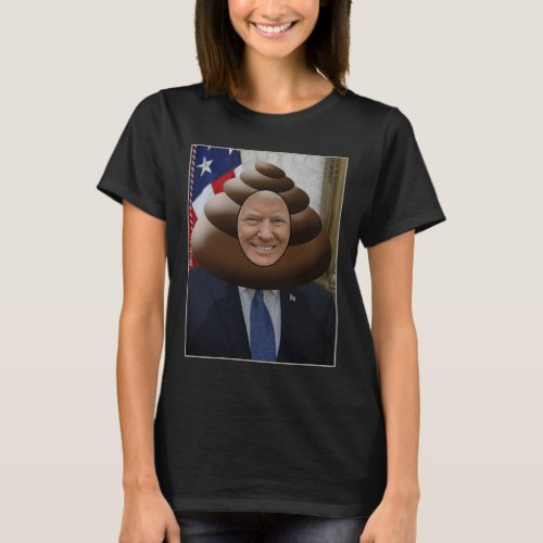 Funny Trump Poop Emoji Head T_Shirt