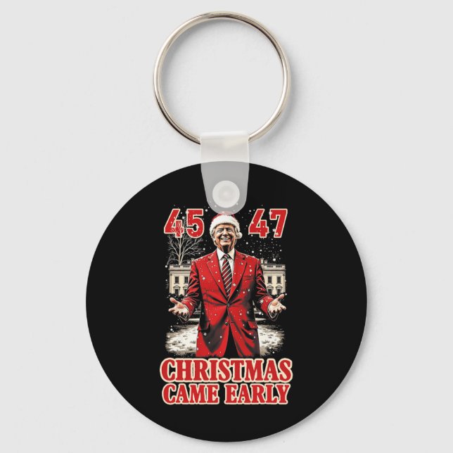 Funny Trump Present Came Early This Year 2024  Keychain (Front)