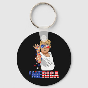 Funny Trump Salt Merica Freedom 4th Of July Gifts Keychain