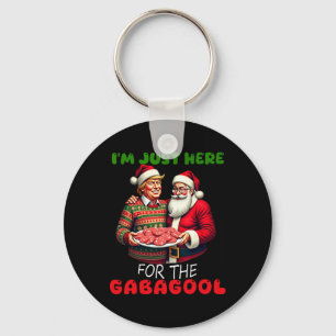 Funny Trump Santa Christmas I'm Just Here For The  Keychain