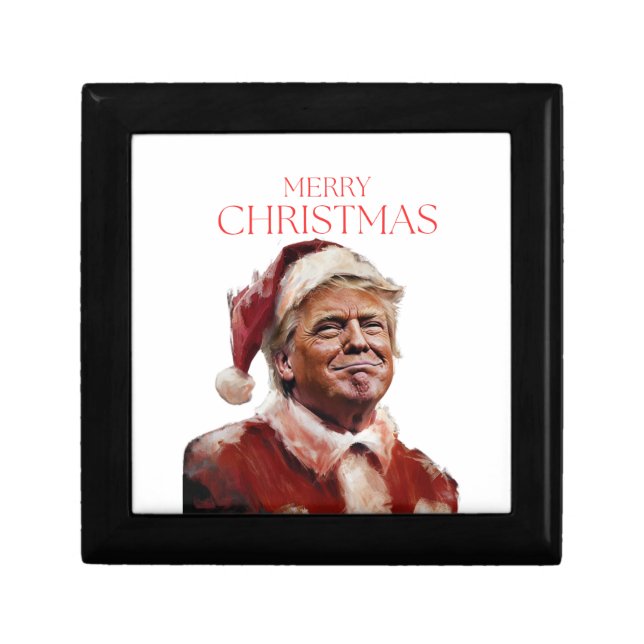 Funny Trump Santa Claus Christmas Card Gift Box (Front)