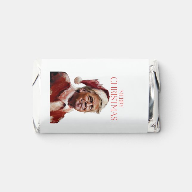 Funny Trump Santa Claus Christmas Card Hershey's Miniatures (Front)