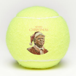 Funny Trump Santa Claus Christmas Card Tennis Balls