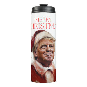 Funny Trump Santa Claus Christmas Card Thermal Tumbler