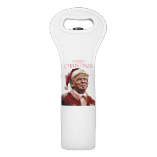 Funny Trump Santa Claus Christmas Card Wine Bag