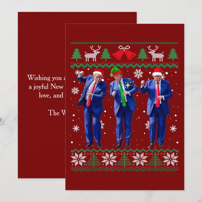 Funny Trump Santa Claus Dance Christmas Card (Front/Back)
