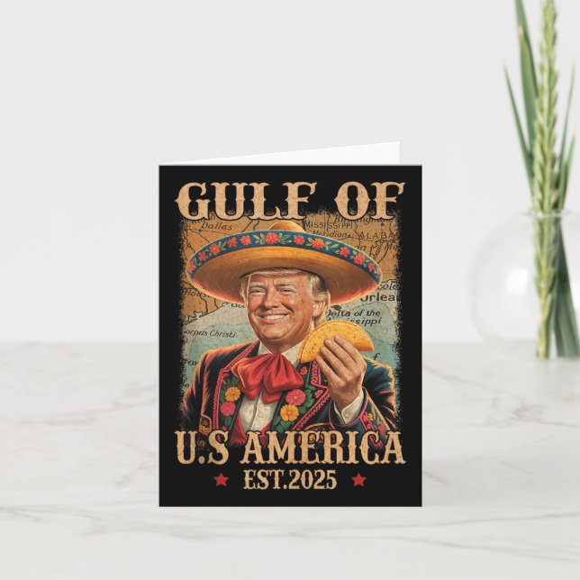 Funny Trump Shirt Americas Gulf Est 2025 Trump Mer Card (Front)