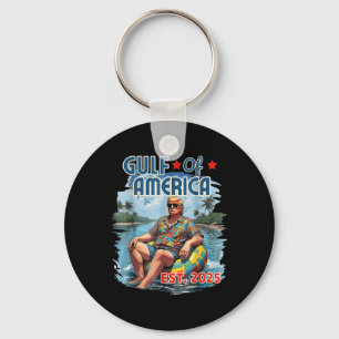 Funny Trump Shirt Gulf Of Us America Est 2025  Keychain