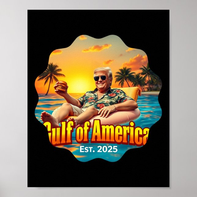 Funny Trump Shirt Gulf Of Us America Est 2025 Styl Poster (Front)