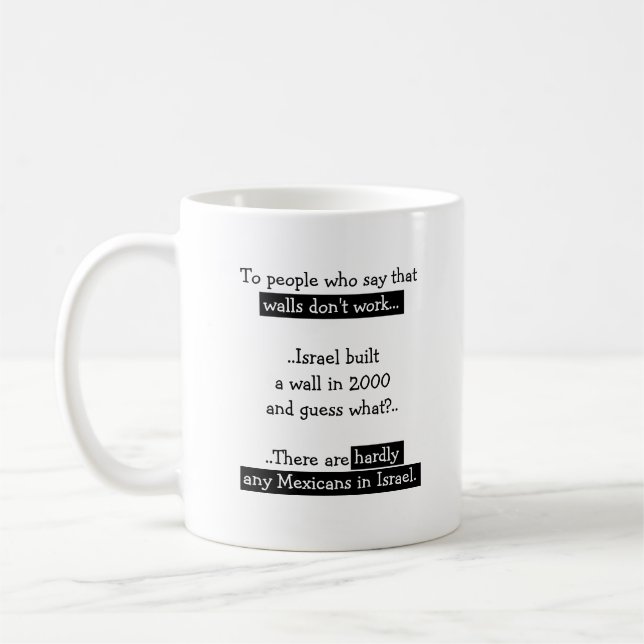 Funny Trump Shutdown The Wall Mexicans Israel Tea Coffee Mug (Left)