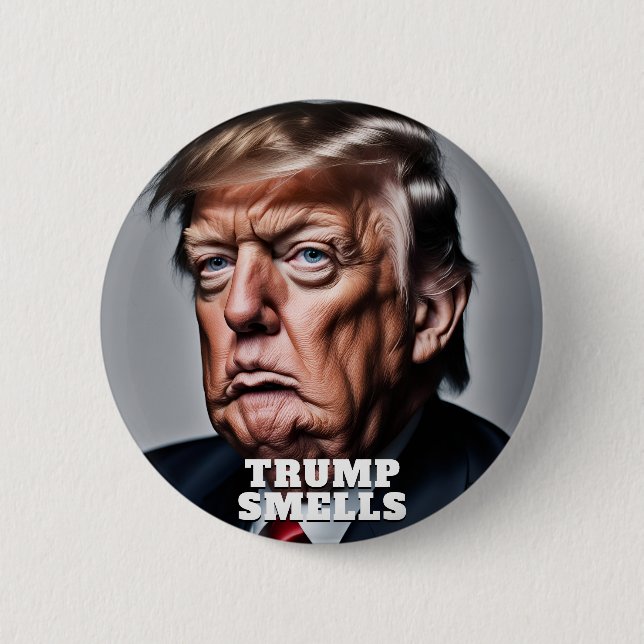 Funny Trump Smells Button (Front)