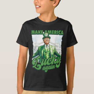 Funny Trump St Patricks Day Make America Lucky T-Shirt