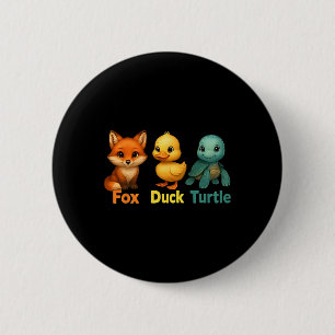 Funny Trump Subtle Fox Duck Turtle Cute Animal 2 Button