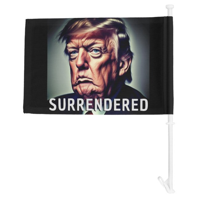 Funny Trump  Surrendered Car Flag (Back)