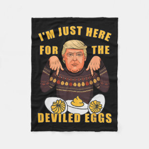 Funny Trump Thanksgiving I'm Just Here For The Dev Fleece Blanket