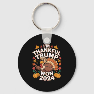 Funny Trump Thanksgiving Im Thankful Trump Won 202 Keychain