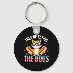 Funny Trump They Are Eating The Dogs The Cats The Keychain