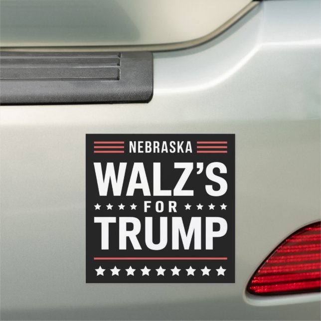 Funny Trump Vance Walz's For Trump Nebraska Car Magnet (In Situ)
