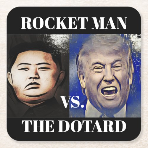 Funny Trump Versus Kim Jong Un Bar Coasters