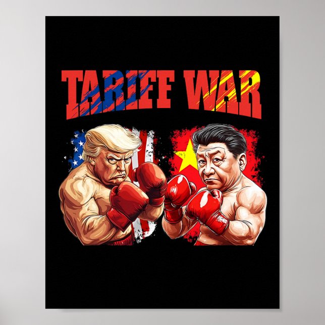 Funny Trump Vs Xi Jinping Boxing Boxing Match  Poster (Front)