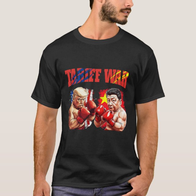 Funny Trump Vs Xi Jinping Boxing Boxing Match  T-Shirt (Front)