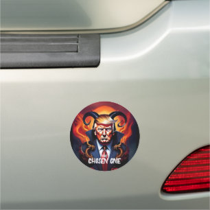 Funny Trump w/ Horns Chosen One Car Magnet