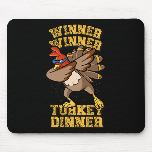 Funny Trump Winner Winner Turkey Dinner Dabbing Tu Mouse Pad (Front)