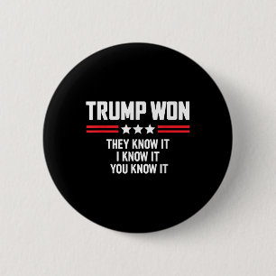 Funny Trump Won They Know It I Know It You Know Button