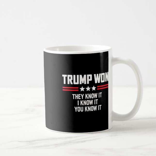 Funny Trump Won They Know It I Know It You Know Coffee Mug (Right)