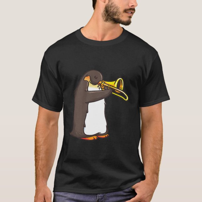 Funny Trumpet Player Penguin Shirt For Marching Ba (Front)
