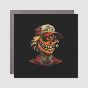 Funny Trumpkin Pumpkin Skeleton Make Halloween Gre Car Magnet