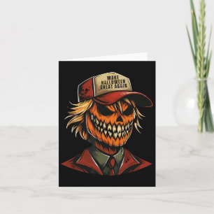 Funny Trumpkin Pumpkin Skeleton Make Halloween Gre Card