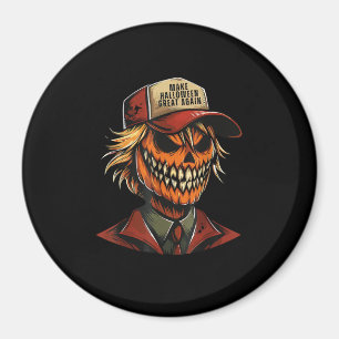 Funny Trumpkin Pumpkin Skeleton Make Halloween Gre Magnet