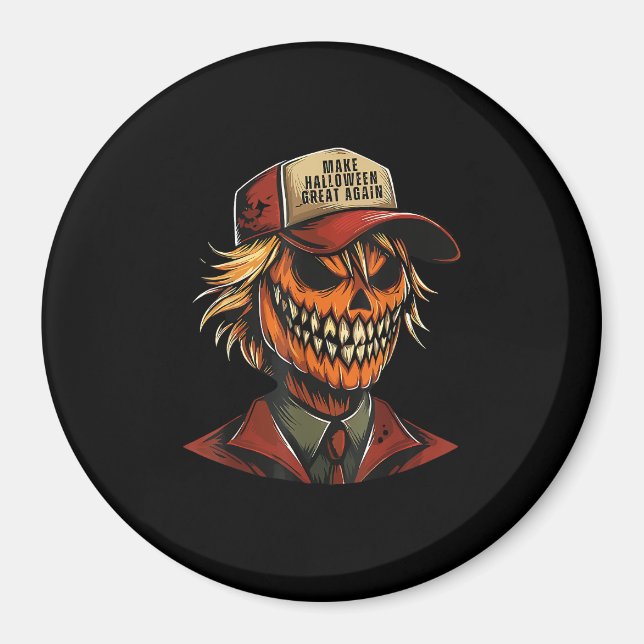 Funny Trumpkin Pumpkin Skeleton Make Halloween Gre Magnet (Front)