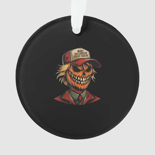 Funny Trumpkin Pumpkin Skeleton Make Halloween Gre Ornament (Front)