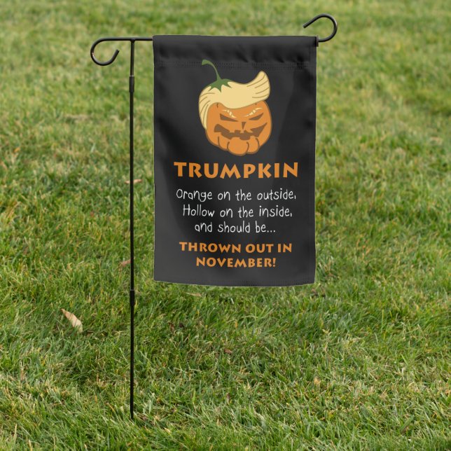 Funny Trumpkin Trump Halloween Garden Flag (In SItu)