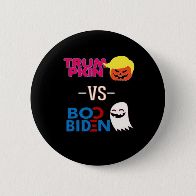 Funny Trumpkin Vs Boo Biden Halloween Design Class Button (Front)