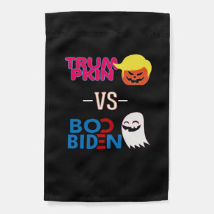 Funny Trumpkin Vs Boo Biden Halloween Design Class Garden Flag