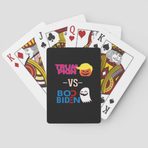 Funny Trumpkin Vs Boo Biden Halloween Design Class Poker Cards