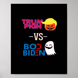 Funny Trumpkin Vs Boo Biden Halloween Design Class Poster