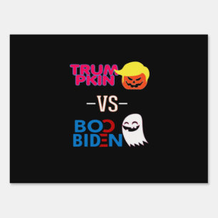 Funny Trumpkin Vs Boo Biden Halloween Design Class Sign