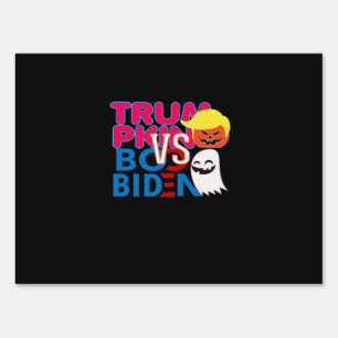 Funny Trumpkin Vs Boo Biden Halloween Design Class Sign