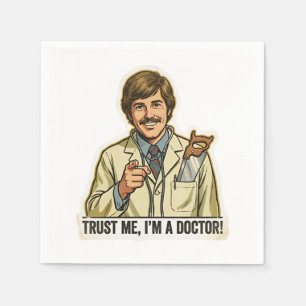 Funny Trust Me I'm A Doctor Hand Saw Pocket Meme Napkins